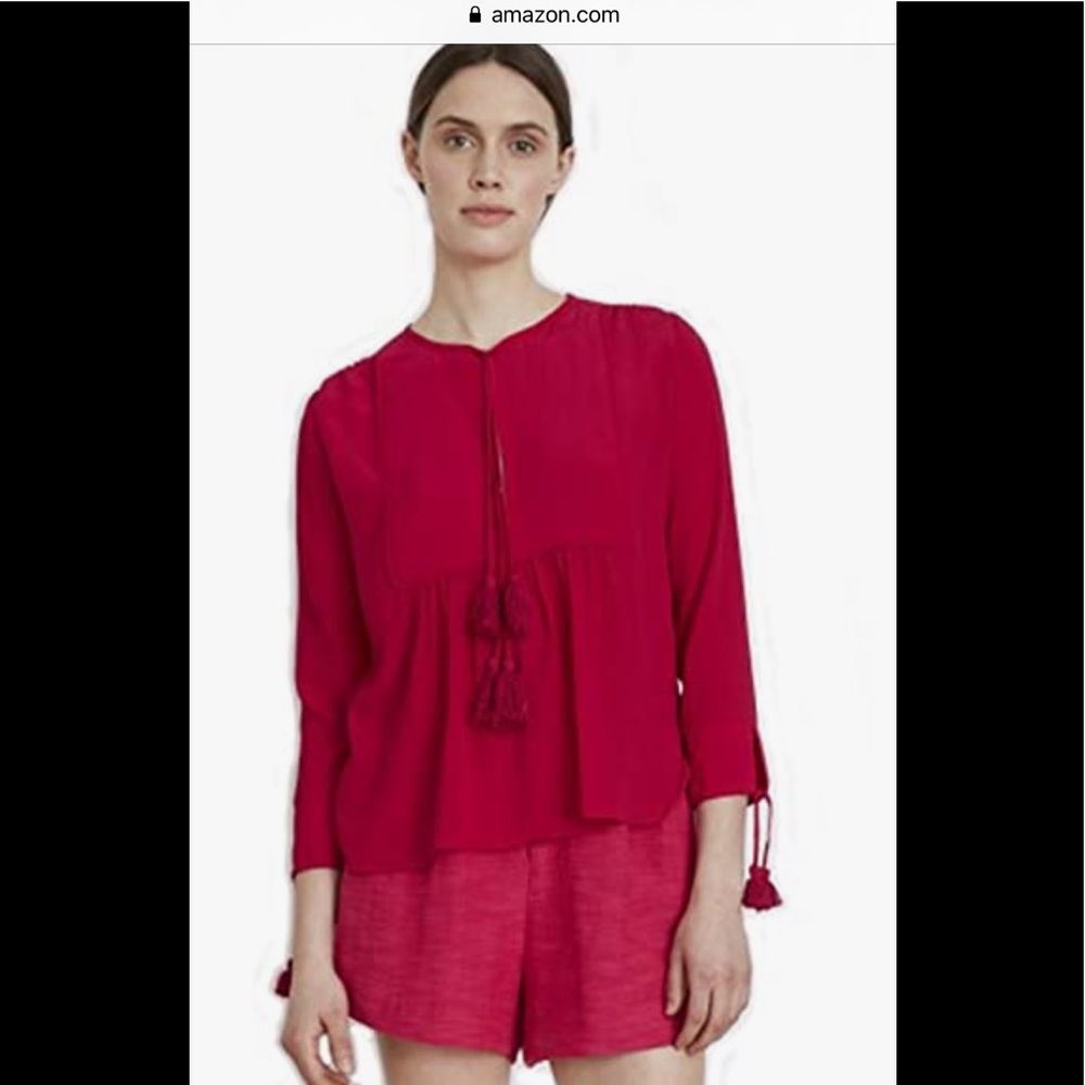 A Piece Apart Capellinin Yoke Tunic Blouse in Azalea. Silk.‎ NWOT. Retail 345